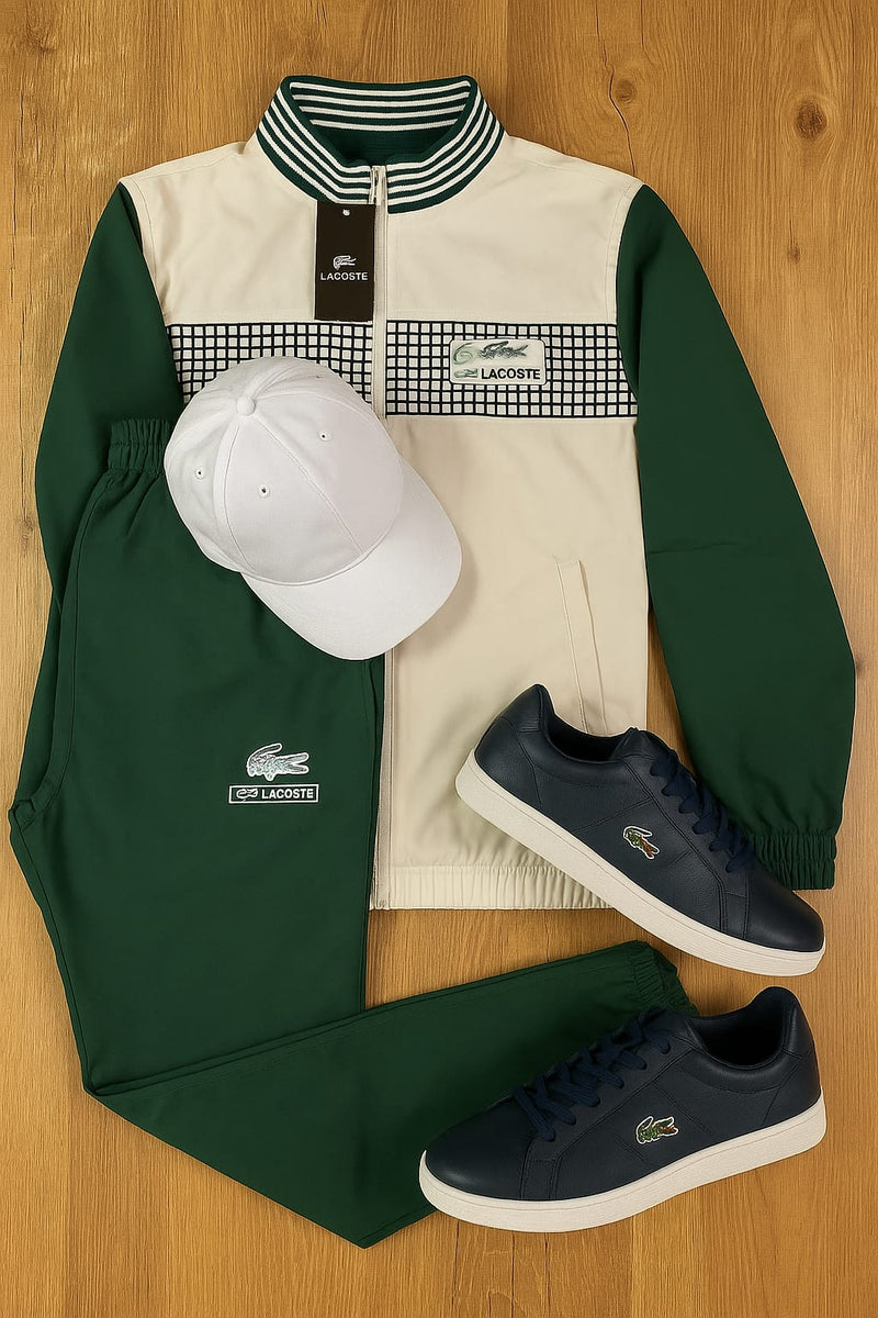 Kit Lacoste (blusa de frio, calça, boné e tenis) Verde